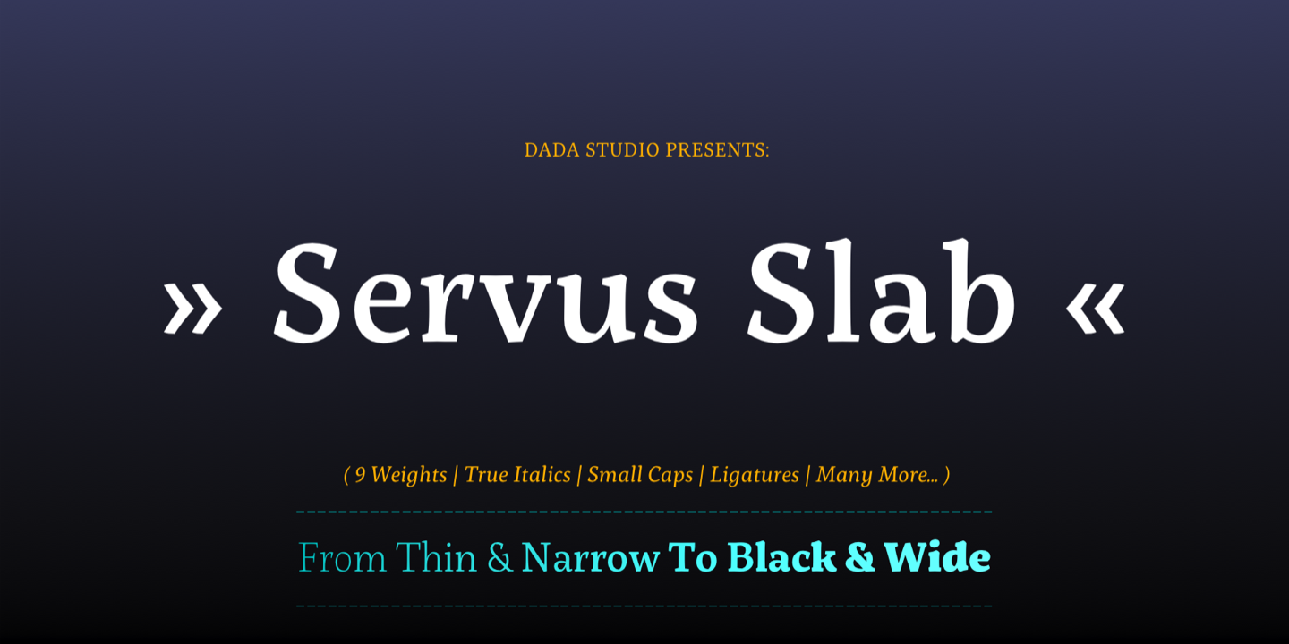 Przykład czcionki Servus Slab Extra Bold Italic